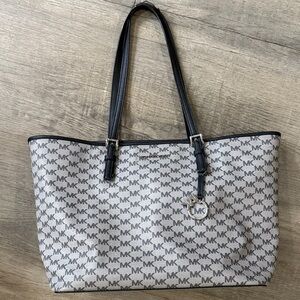 Michael Kors Black and Gray Signature Tote